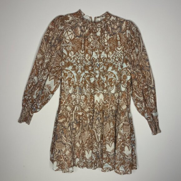 Ulla Johnson Maja Feldspar Paisley Chiffon Minidress Size 6 Long Sleeve EUC - Picture 6 of 16
